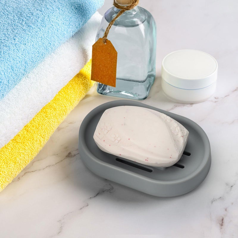 Topsky Soap Dish for Shower,2 Pack Soap Dishes Soap Savers for Bar Soap, Soap Bar Holder Shower with Drip Tray, Plastic Soap Holders with Drain for Kitchen Sink, Easy to Clean,Dry,Gray - Image 5